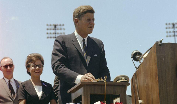 JFK giving a speech at Vanderbilt University