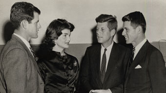 Edward, Jackie, John, and Robert Kennedy